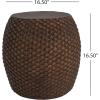 Christopher Knight Home Jorine Faux Rattan Side Table, Cylinder End Table, Faux Rattan Palm Shaped Nightstand, Sofa Side Desk for Living Room, Small Home Decor, No Assembly Needed, 16.50″ Brown