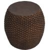 Christopher Knight Home Jorine Faux Rattan Side Table, Cylinder End Table, Faux Rattan Palm Shaped Nightstand, Sofa Side Desk for Living Room, Small Home Decor, No Assembly Needed, 16.50″ Brown