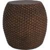Christopher Knight Home Jorine Faux Rattan Side Table, Cylinder End Table, Faux Rattan Palm Shaped Nightstand, Sofa Side Desk for Living Room, Small Home Decor, No Assembly Needed, 16.50″ Brown