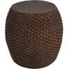 Christopher Knight Home Jorine Faux Rattan Side Table, Cylinder End Table, Faux Rattan Palm Shaped Nightstand, Sofa Side Desk for Living Room, Small Home Decor, No Assembly Needed, 16.50″ Brown