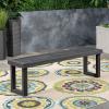 Christopher Knight Home Kemp Outdoor Acacia Wood Bench, Gray Finish, Sandblast Dark Grey