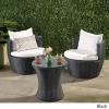 Christopher Knight Home Kono Chat Set, 3-Pcs Set, Black