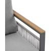 Christopher Knight Home Lena Patio 4 Pieces Conversation Set, Rope Woven Club Chairs and 3 Seater Sofa, Metal Frame Armchair, Slat Panel Coffee Table, Furniture Set for Backyard Garden Poolside, Gray