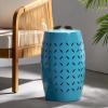 Christopher Knight Home Lilac Outdoor 12″ Iron Side Table, Blue