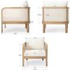 Christopher Knight Home Linksy Outdoor Club Chair, Patio Arm Chair, Modern Single Sofa Chair, Acacia Wood Frame, Club Chair with Cushions, Deep Seating for Porch, Garden, Backyard, Balcony, Beige