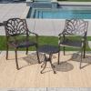 Christopher Knight Home Lola Outdoor Cast Aluminum Chat Set, 3-Pcs Set, Bronze Finished