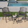 Christopher Knight Home Lola Outdoor Cast Aluminum Chat Set, 3-Pcs Set, Bronze Finished