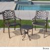 Christopher Knight Home Lola Outdoor Cast Aluminum Chat Set, 3-Pcs Set, Bronze Finished