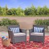 Christopher Knight Home Louisa Outdoor Wicker Club Chairs (Set of 2), Gray and Silver