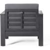 Christopher Knight Home Louver Chat Set, Dark Gray(Dark Gray)
