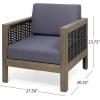 Christopher Knight Home Maggie Outdoor Acacia Wood Club Chair with Wicker Accents (Set of 2), Gray Finish + Mixed Gray + Dark Gray(Gray Finish + Mixed Gray + Dark Gray)