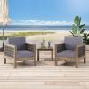 Christopher Knight Home Maggie Outdoor Acacia Wood Club Chair with Wicker Accents (Set of 2), Gray Finish + Mixed Gray + Dark Gray(Gray Finish + Mixed Gray + Dark Gray)