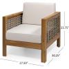 Christopher Knight Home Maggie Outdoor Acacia Wood Club Chair with Wicker Accents (Set of 2), Gray Finish + Mixed Gray + Dark Gray(Teak Finish + Mixed Brown + Beige)