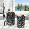 Christopher Knight Home Mathena Outdoor Side Tables – Black (Set of 2)