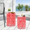 Christopher Knight Home Mathena Outdoor Side Tables – Dark Coral (Set of 2)