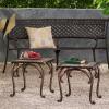 Christopher Knight Home Mckinley Outdoor Cast End Tables, 2-Pcs Set, Shiny Copper