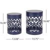 Christopher Knight Home Mellie Outdoor Side Tables – Navy Blue (Set of 2)