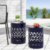 Christopher Knight Home Mellie Outdoor Side Tables – Navy Blue (Set of 2)