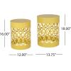 Christopher Knight Home Mellie Outdoor Side Tables – Yellow (Set of 2)
