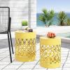 Christopher Knight Home Mellie Outdoor Side Tables – Yellow (Set of 2)
