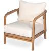 Christopher Knight Home Newell Lounge Chair Outdoor, Patio Accent Chair, Comfy Reading Single Sofa, Wooden Frame+Rope Woven+Removable Cushion, Garden/Backyard/Balcony/Poolside, Teak+Beige(Teak+beige)