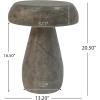 Christopher Knight Home Novi Outdoor Side Table, Mushroom-Shaped Decorative Accent Side End Table, Garden Stool for Patio Balcony Beach Pool, Lightweight Concrete, Wood-Like Texture, Natural
