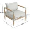 Christopher Knight Home Oriana Patio Garden Aluminum Frame Club Chair, Outdoor Armchair with Rope-Wrapped Armrest/Backrest and Removable Cushions, Comfy Lounge Chair for Poolside/Balcony, Light Gray