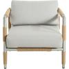 Christopher Knight Home Oriana Patio Garden Aluminum Frame Club Chair, Outdoor Armchair with Rope-Wrapped Armrest/Backrest and Removable Cushions, Comfy Lounge Chair for Poolside/Balcony, Light Gray