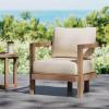 Christopher Knight Home Orion Outdoor Acacia Wood Club Chair with Tub Shape and Slat Panel, Patio Armchair, Water-Repellent Thick Cushion Seating for Garden Backyard Balcony, Brown Wash+Beige(Brown Wash+beige)