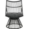 Christopher Knight Home Outdoor 2 Piece Wicker Patio Furniture Set, Woven Seating Accent Chair,Rattan Chat Set with Club Chair, Side Table and Water Resistant Cushion for Yard and Bistro, Dark Grey(Dark Grey)