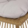 Christopher Knight Home Outdoor 2 Piece Wicker Patio Furniture Set, Woven Seating Accent Chair,Rattan Chat Set with Club Chair, Side Table and Water Resistant Cushion for Yard and Bistro, Dark Grey(Light Brown + Beige)
