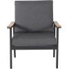 Christopher Knight Home Outdoor 4 Piece Aluminum and Faux Wood Chat Set with Cushions, Gray and Gray