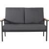 Christopher Knight Home Outdoor 4 Piece Aluminum and Faux Wood Chat Set with Cushions, Gray and Gray