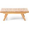 Christopher Knight Home Outdoor Acacia Wood 6 Seater Chat Set, Teak and White
