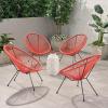 Christopher Knight Home Outdoor Hammock Weave Chair with Steel Frame (Set of 4) – Orange and Black