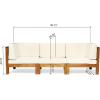 Christopher Knight Home Outdoor Modular Acacia Wood Sofa with Cushions, Teak and Beige