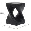 Christopher Knight Home Outdoor Side Table,Twist Shape End Table,Decorative Accent Table,Garden Stool Table for Patio Balcony Beach Pool Side,Lightweight Concrete,Wood Like Texture,Natural(Black)