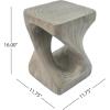 Christopher Knight Home Outdoor Side Table,Twist Shape End Table,Decorative Accent Table,Garden Stool Table for Patio Balcony Beach Pool Side,Lightweight Concrete,Wood Like Texture,Natural(Grey)