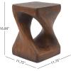 Christopher Knight Home Outdoor Side Table,Twist Shape End Table,Decorative Accent Table,Garden Stool Table for Patio Balcony Beach Pool Side,Lightweight Concrete,Wood Like Texture,Natural(Antique Brown)