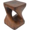 Christopher Knight Home Outdoor Side Table,Twist Shape End Table,Decorative Accent Table,Garden Stool Table for Patio Balcony Beach Pool Side,Lightweight Concrete,Wood Like Texture,Natural(Antique Brown)