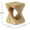 Christopher Knight Home Outdoor Side Table,Twist Shape End Table,Decorative Accent Table,Garden Stool Table for Patio Balcony Beach Pool Side,Lightweight Concrete,Wood Like Texture,Natural(Natural)