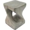 Christopher Knight Home Outdoor Side Table,Twist Shape End Table,Decorative Accent Table,Garden Stool Table for Patio Balcony Beach Pool Side,Lightweight Concrete,Wood Like Texture,Natural(Grey)