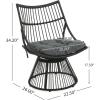 Christopher Knight Home Outdoor Wicker Chair,Patio Furniture Set,Rattan Club Chair, Woven Seating Accent Chair, Curve High Backrest with Water Resistant Cushion for Patio, Garden, Balcony, Grey(Grey)