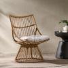 Christopher Knight Home Outdoor Wicker Chair,Patio Furniture Set,Rattan Club Chair, Woven Seating Accent Chair, Curve High Backrest with Water Resistant Cushion for Patio, Garden, Balcony, Grey(Light Brown+beige)