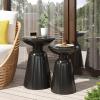 Christopher Knight Home Pelon Outdoor Side Tables – Black (Set of 2)