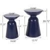 Christopher Knight Home Pelon Outdoor Side Tables – Navy Blue (Set of 2)