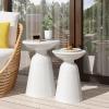 Christopher Knight Home Pelon Outdoor Side Tables – White (Set of 2)