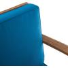 Christopher Knight Home Perla Outdoor Acacia Wood Club Chairs with Water Resistant Cushions (Set of 4), 4-Pcs Set, Teak Finish/Blue
