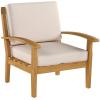 Christopher Knight Home Peyton Outdoor Wooden Club Chairs with Cushions, 4-Pcs Set, Teak Finish / Beige