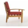 Christopher Knight Home Peyton Outdoor Wooden Club Chairs with Cushions, 4-Pcs Set, Teak Finish / Red